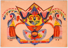 Load image into Gallery viewer, Village to Modern individual card  Hanna Sobachko-Shostak  Decorative panel with two women figures 1922-1923