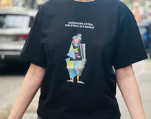 Load image into Gallery viewer, Sale ! Alexandra Exter Black cotton Tshirt featuring “Abstract Cubist” on front