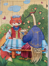 Load image into Gallery viewer, Ukrainian Puzzles for kids wooden puzzle "The Fox and the Crane" 24 pcs Made in Ukraine