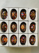 Load image into Gallery viewer, Pysanky hen eggs with black batik floral , assorted