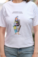 Load image into Gallery viewer, Sale! Alexandra Exter white Tshirt featuring “Abstract Cubist”