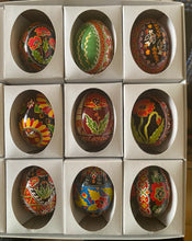 Load image into Gallery viewer, Pysanky hen eggs with floral patterns , assorted