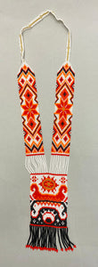 Bakhmut long  23” Gerdan with multicolor beads and black bead fringe