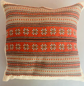 Embroidered  Vintage Pillow    14" x 14"