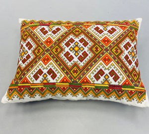 Embroidered  Vintage Pillow   15"  x  11"