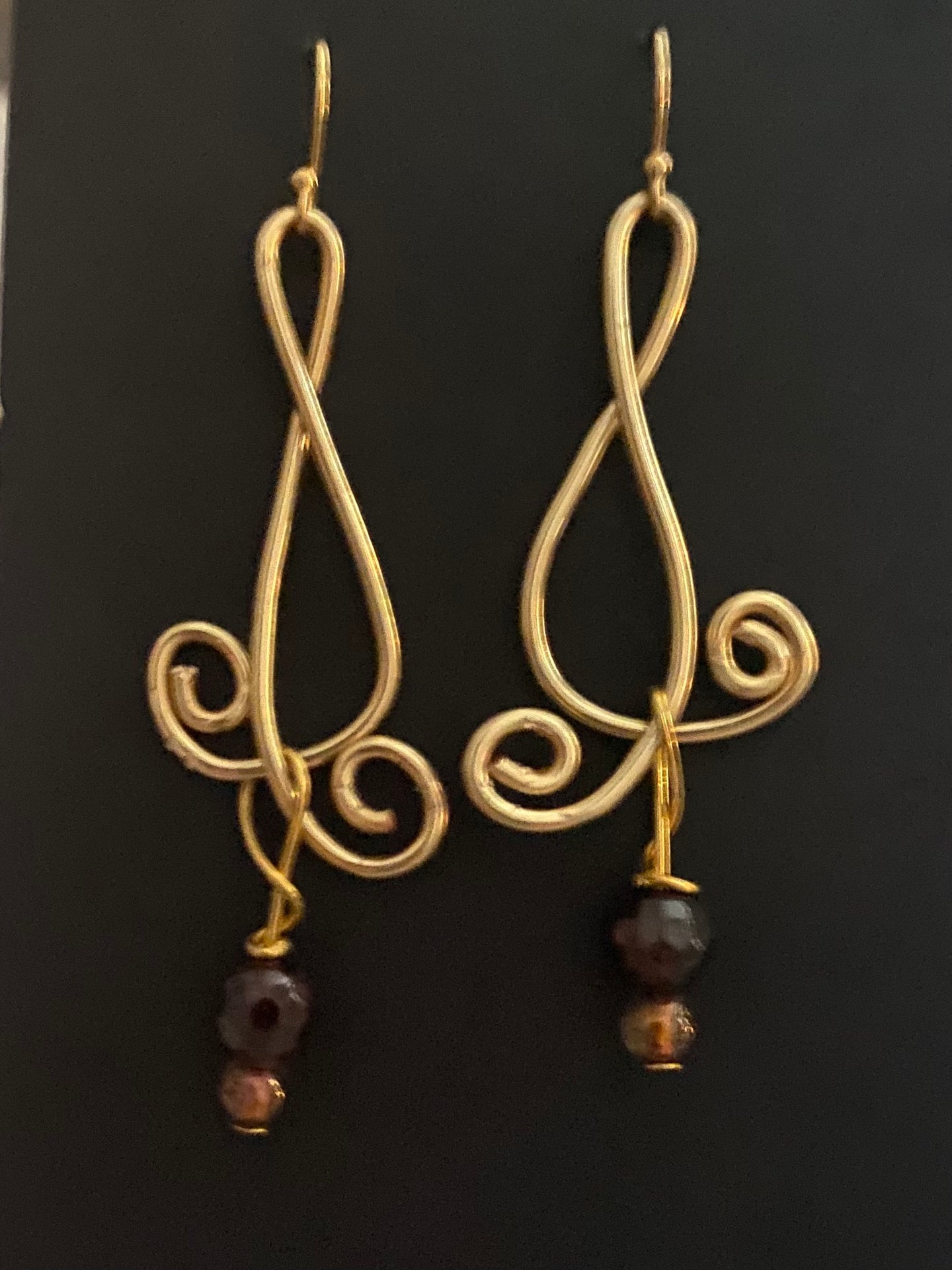 New! Tania Snihur gold sculptural wire earrings