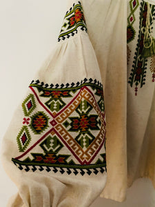 Blouse Embroidered Womens natural multicolor hand embroidery   #327