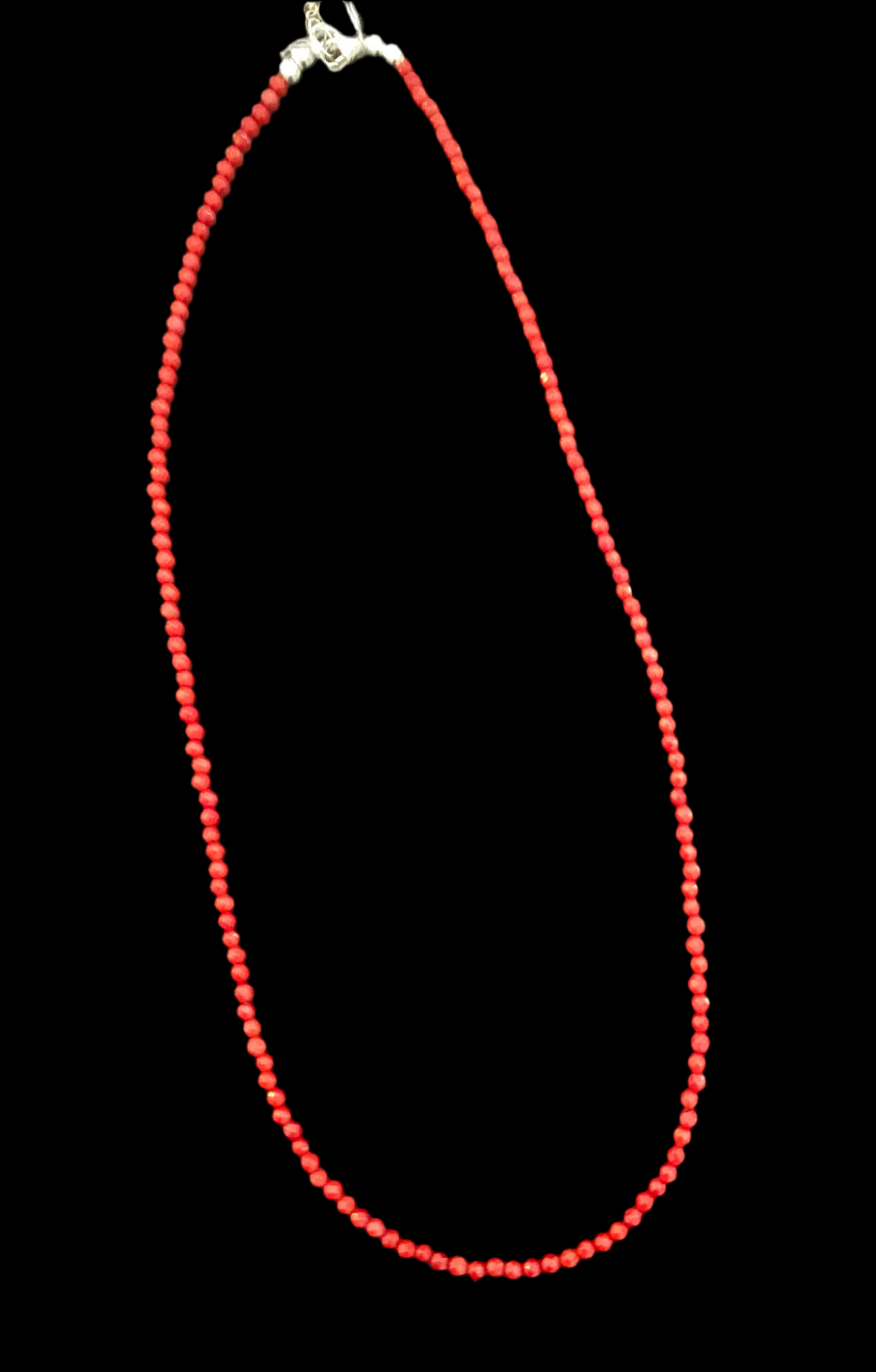 Nina Lapchyk  18”small faceted coral bead necklace  #6