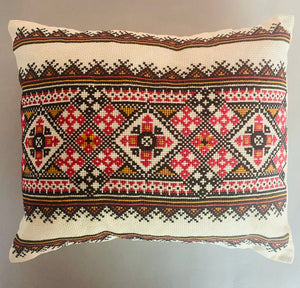 Embroidered Vintage  Pillow   13" x 11"