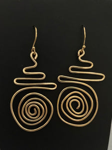 New! Tania Snihur gold sculptural wire earrings