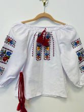 Load image into Gallery viewer, Girls Embroidered multicolor cross stitch embroidery on blouse # 120
