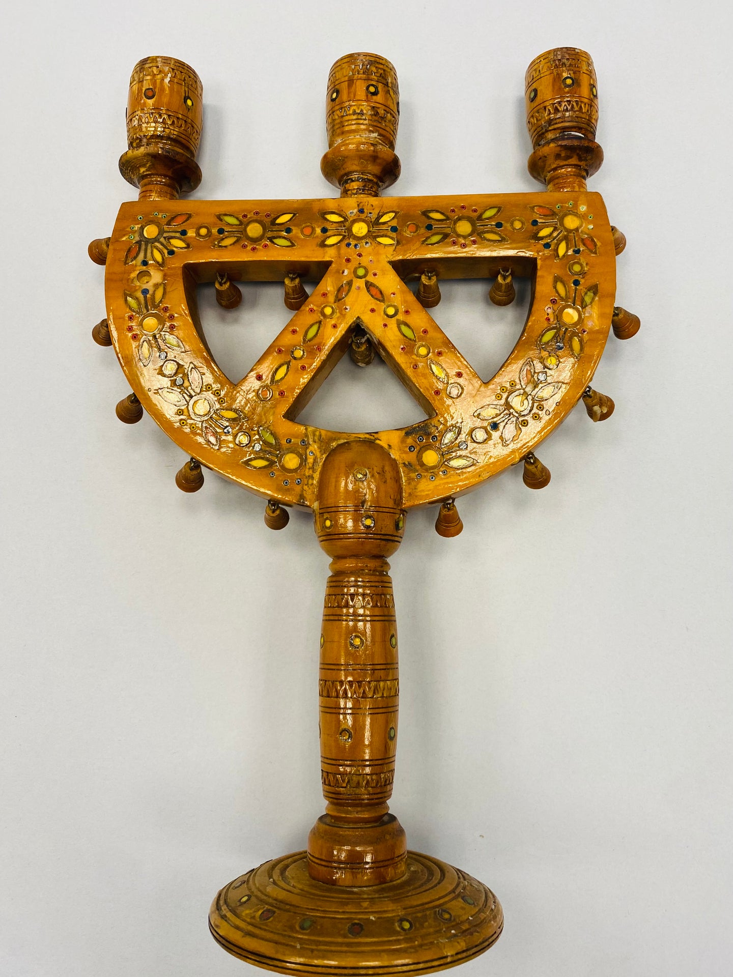Wooden encrusted Candle Holder # 14