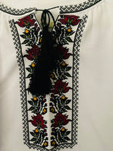 Load image into Gallery viewer, Blouse Embroidered Womens with multicolor floral and black embroidery #375
