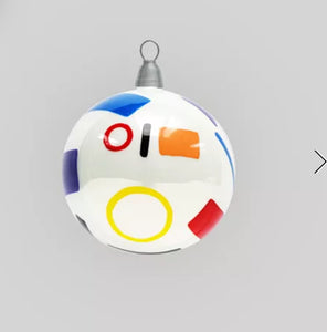 Kazimir Malevich “Suprematism” individual hand painted glass Christmas ornaments, made in Ukraine by Grono Shop