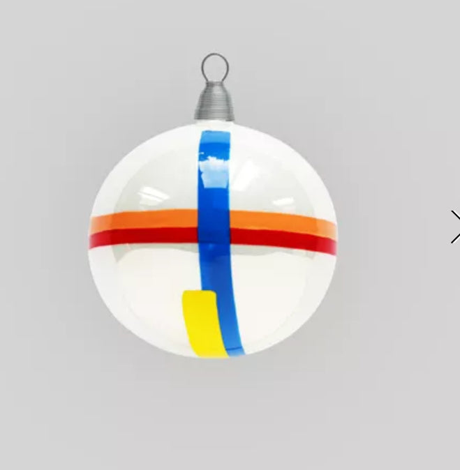 Kazimir Malevich “Suprematism” individual hand painted glass Christmas ornaments, made in Ukraine by Grono Shop