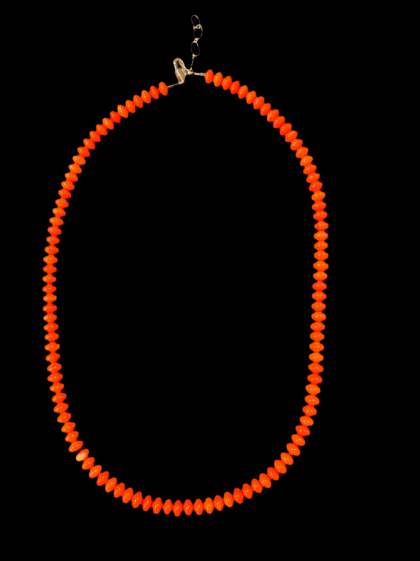 Nina Lapchyk 18” Orange coral solid disc necklace #92