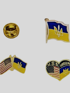 Ukrainian /American flag lapel pin