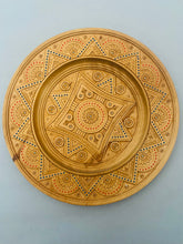 Load image into Gallery viewer, Wooden Plate Carved with colored bead insets  12" in diameter  Made in Ukraine style #39
