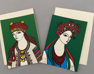 Slava Gerulak Ukrainian Folk Wedding Costumes, Individual note cards