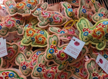 Load image into Gallery viewer, “ Kozhna Zmozhe" machine embroidered Rabbit ornaments. Made in Ukraine
