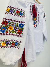Load image into Gallery viewer, Girls Embroidered multicolor cross stitch embroidery on blouse # 120
