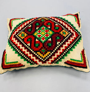 Embroidered  Vintage Pillow   16" x 12"