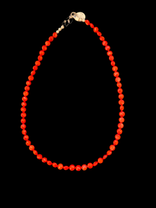Nina Lapchyk  18” small pea coral bead necklace  #26