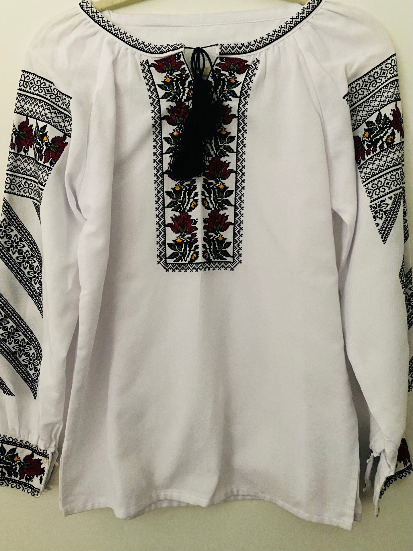 Blouse Embroidered Womens with multicolor floral and black embroidery #375