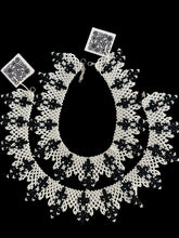 Load image into Gallery viewer, Bakhmut 1 1/2" wide Gerdan collar of white with black,black with white or black with bronze seed beads

