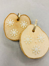 Load image into Gallery viewer, Stars or Snowflakes on Birch Wood Ornaments
