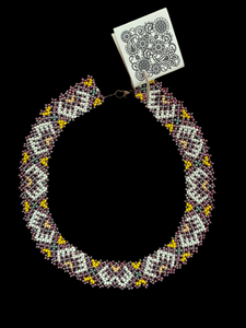 Bakhmut 3/4" wide wine multicolor Gerdan with copper clasp