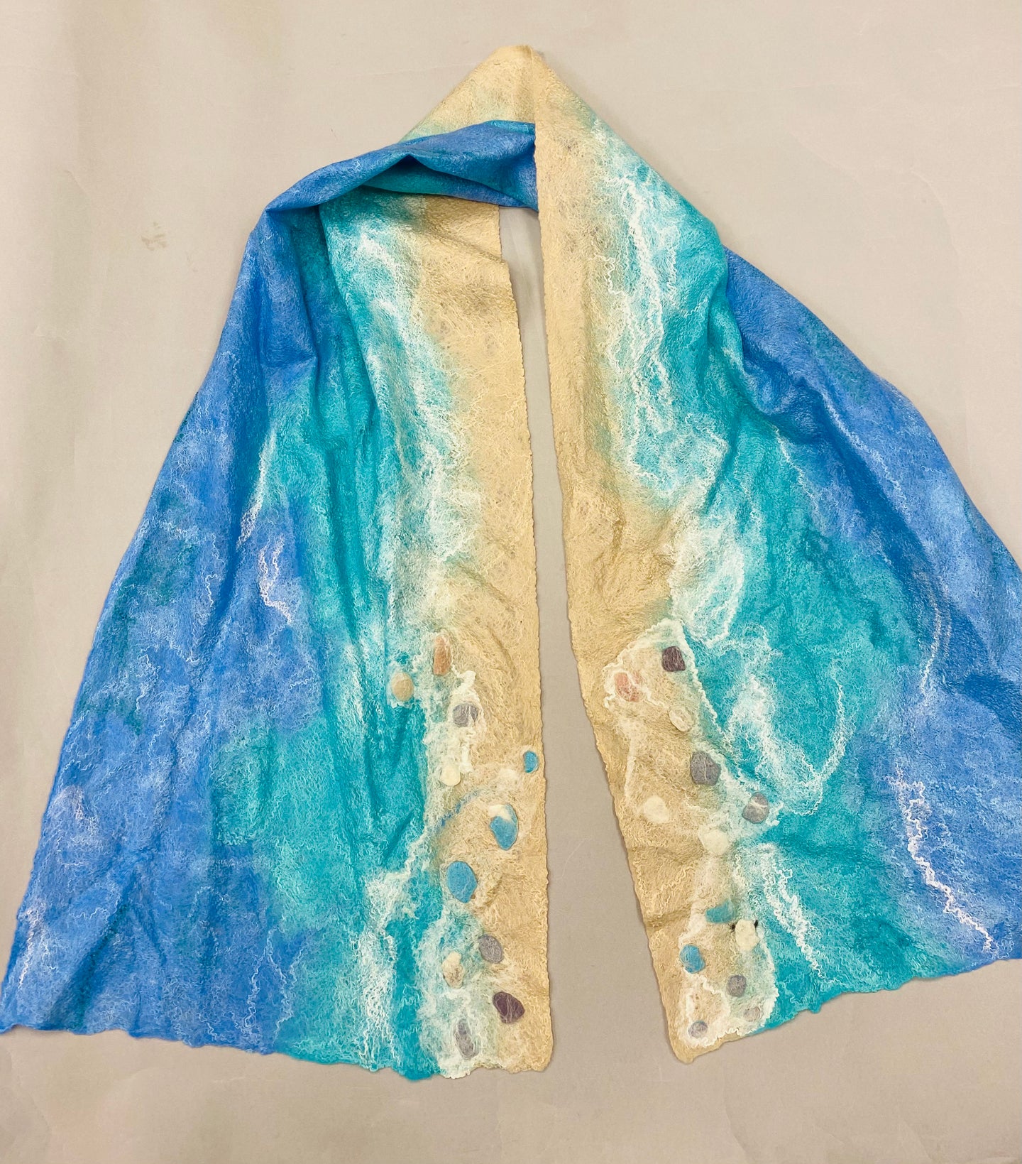 Nina Lapchyk  Nona Felt Turquoise Ocean Scarve  #350