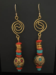 New! Tania Snihur gold sculptural wire earrings