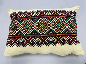 Embroidered  Vintage Pillow   20” x 14” oversized