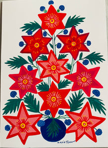 Maria Prymachenko “ Flowers on a Christmas Tree “ Individual Cards