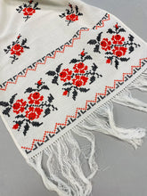 Load image into Gallery viewer, Embroidered Rushnyk (Runner) with red roses &amp; black   46&quot; x 13&quot;
