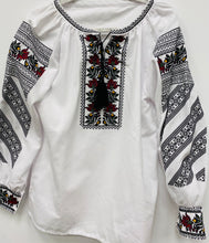 Load image into Gallery viewer, Blouse Embroidered Womens multicolored on white   # 390
