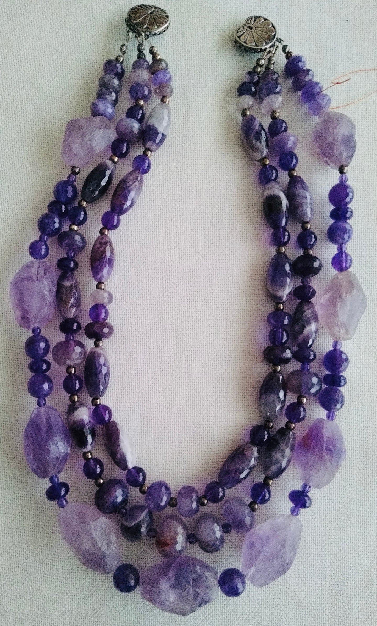 New ! Tania Snihur  Triple strand Amethyst necklace  #11