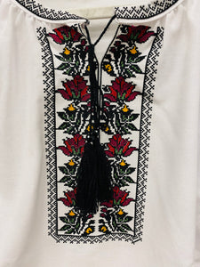 Blouse Embroidered Womens multicolored on white   # 390