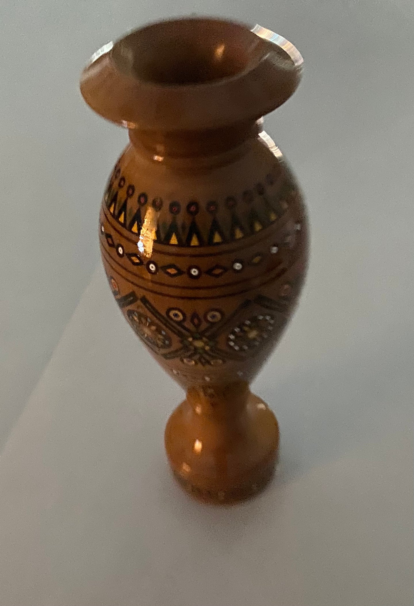 Carved Vase (Inlaid w/ mother of pearl ,beads)  #12