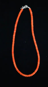 Nina Lapchyk  19""  smooth orange coral bead necklace  #27