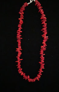 Nina Lapchyk  19" small cut  smooth coral branches necklace  #97