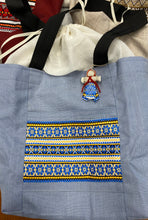 Load image into Gallery viewer, Canvas tote with hanging motanka amulet from Bakhmut Creative Workshop
