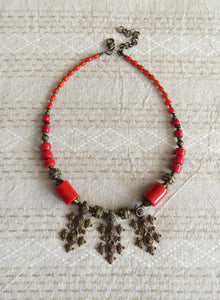 Olena Labunka single strand glass beads,traditional Hutsul crosses, "zgardas"   #2