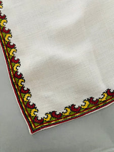 Embroidered  Vintage Servetka with multicolor embroidery  26 1/2" x 27 1/2"