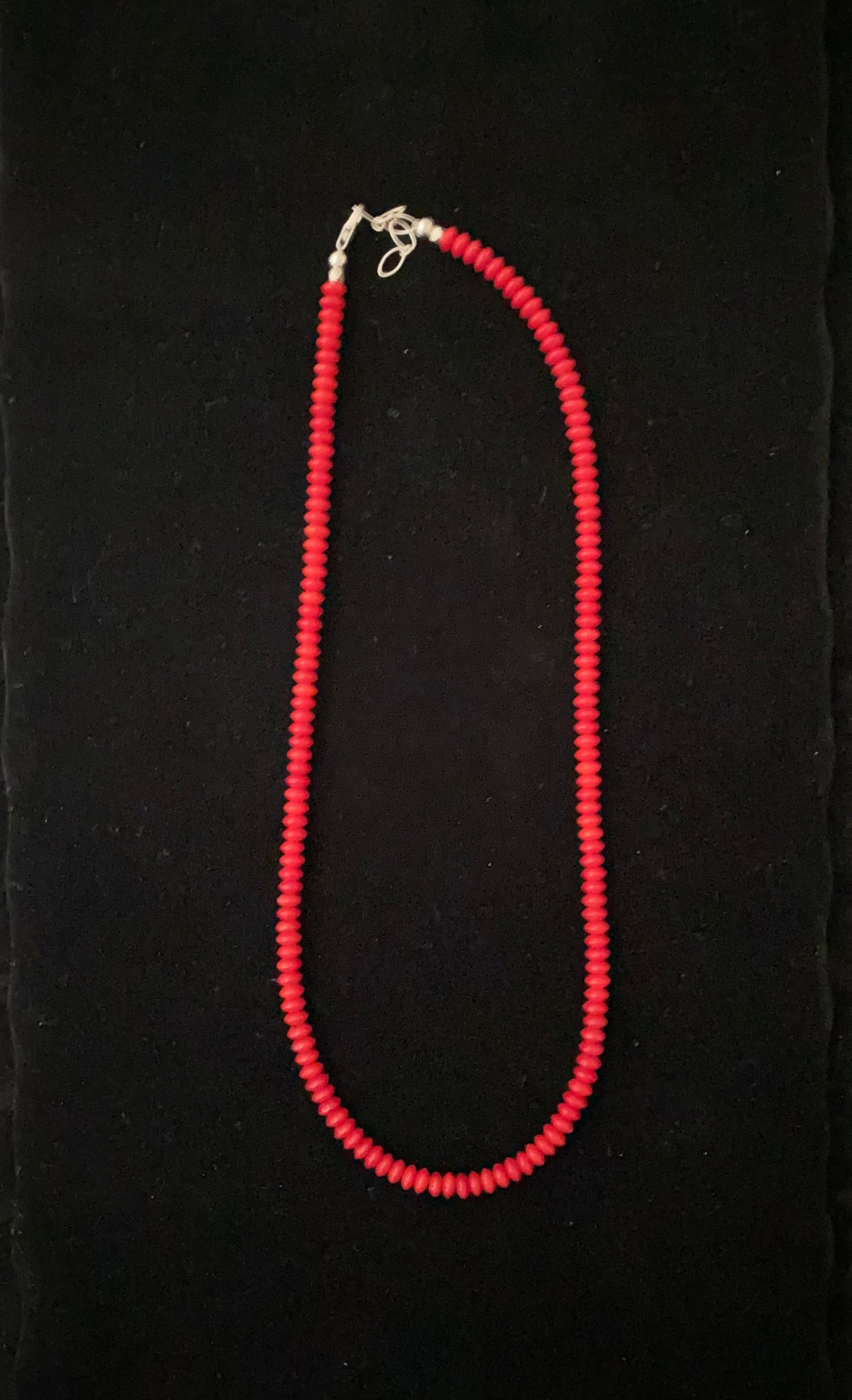 Nina Lapchyk  18”faceted discs coral necklace  #26