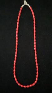 Nina Lapchyk 18”medium faceted teardrop coral bead necklace  #16
