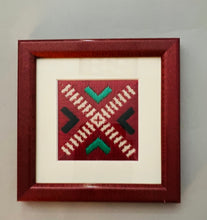 Load image into Gallery viewer, Framed embroidered flat stitch design   5&quot; x 5&quot;
