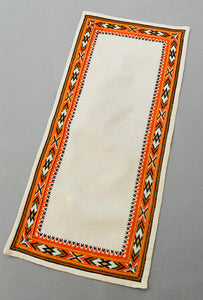 Embroidered  Vintage Servetka with orange  embroidery  9" x 19.5"