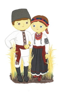 Adrianna Bamber 4 Card sets of Ukrainian  couple "Molodyata"